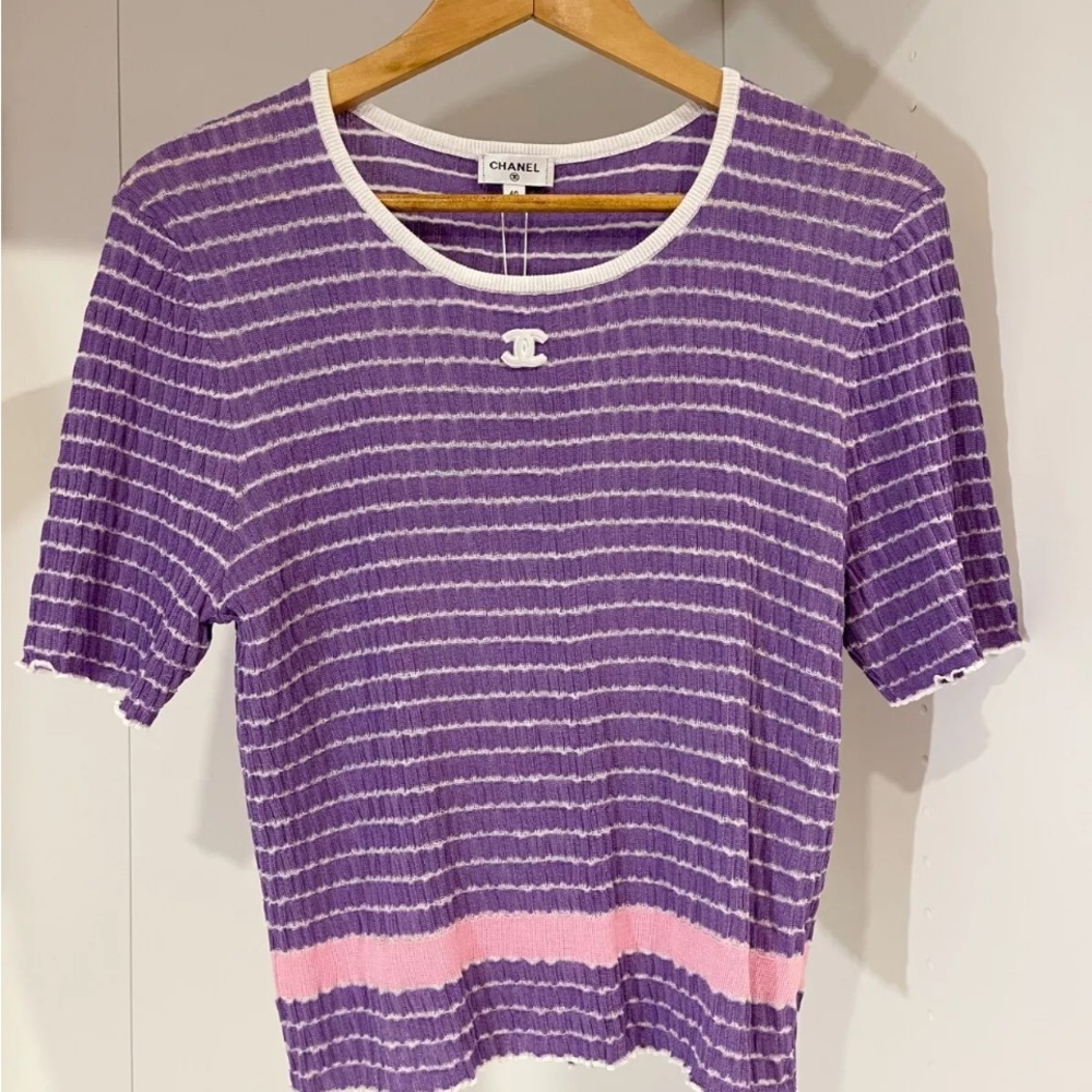 Chanel Purple and Pink Women's Top